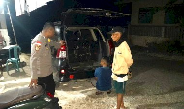 Cegah Gangguan Kamtibmas. Polsek Rote Selatan Intensifkan Patroli Malam