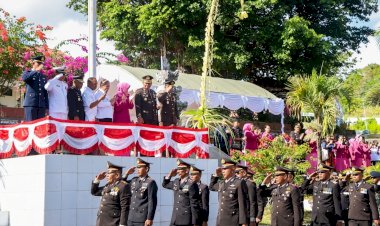 Parade Pasukan Upacara Meriahkan Hari Bhayangkara ke 80, Kapolres Apresiasi Seluruh Peserta