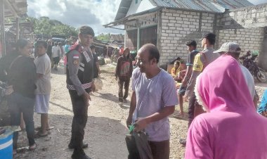 Polsek Rote Selatan Lakukan Pengamanan di Pasar Oele, Himbau Masyarakat Waspada Uang Palsu Saat Bertransaksi