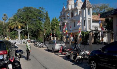 Sat Lantas Polres Rote Ndao Lakukan Pengamanan Ibadah, Ciptakan Kamseltibcarlantas