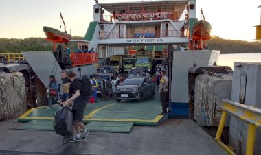 Polsek Pantaibaru Lakukan Pengamanan Saat Kedatangan KMP Garda Maritim III
