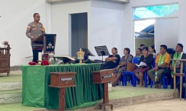 Minggu Kasih Bersama Jemaat GMIT Syalom Tunggaoen, Kapolsek Rote Barat Sampaikan Himbauan Kamtibmas