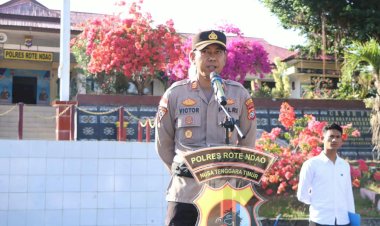Apel Jam Pimpinan, Kabag Ops Polres Rote Ndao Tekankan Kedisiplinan