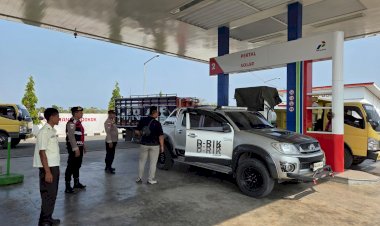 Cipta Kamtibmas dan Cegah Penyalahgunaan Distribusi BBM, Polsek Pantai Baru Patroli KRYD di SPBU Pantai Baru