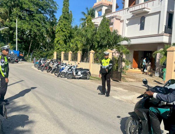 Sat Lantas Polres Rote Ndao Lakukan Pengamanan Pada Tempat Ibadah