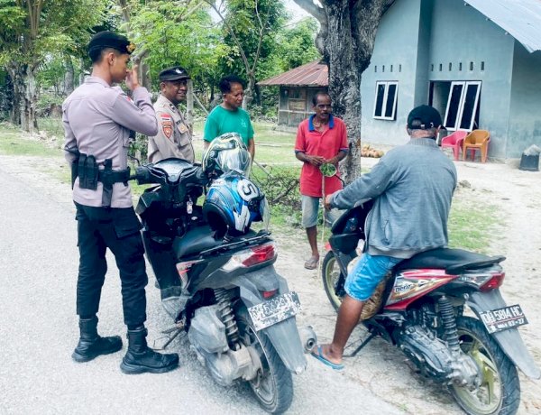 Personel Polsek Rote Barat Daya Melaksanakan Patroli KRYD dan Sosialisasi Pencegahan Premanisme