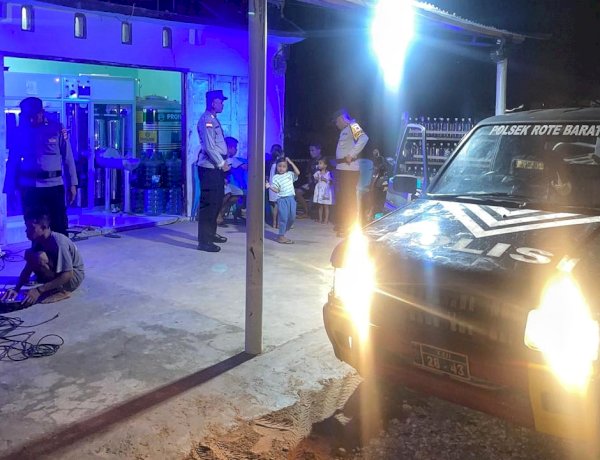 Polsek Rote Barat Laut Gelar Patroli Malam, Langkah Efektif  Cegah Tindak Pidana