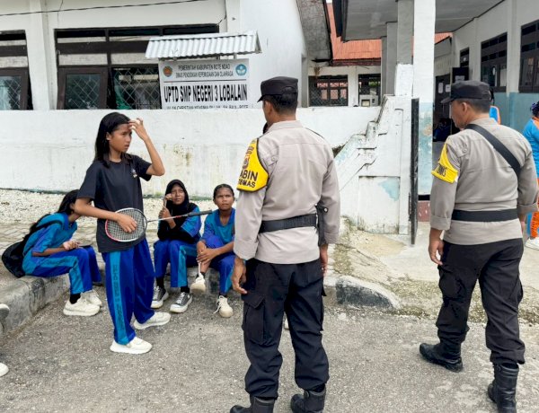 Ciptakan Keamanan Dilingkungan Sekolah, Polsek Lobalain Lakukan Patroli Dialogis