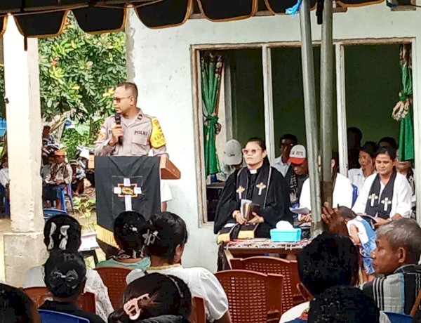 Kapolsek Rote Barat : Melalui Tenda Duka Kami Turut Berbela Sungkawa dan Sampaikan Pesan Pesan Kamtibmas