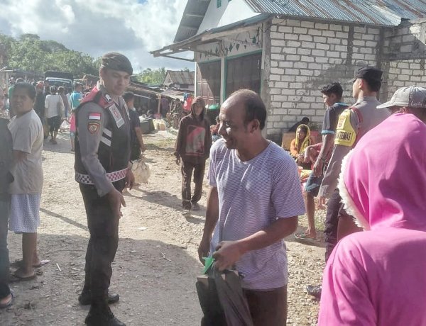 Polsek Rote Selatan Lakukan Pengamanan di Pasar Oele, Himbau Masyarakat Waspada Uang Palsu Saat Bertransaksi