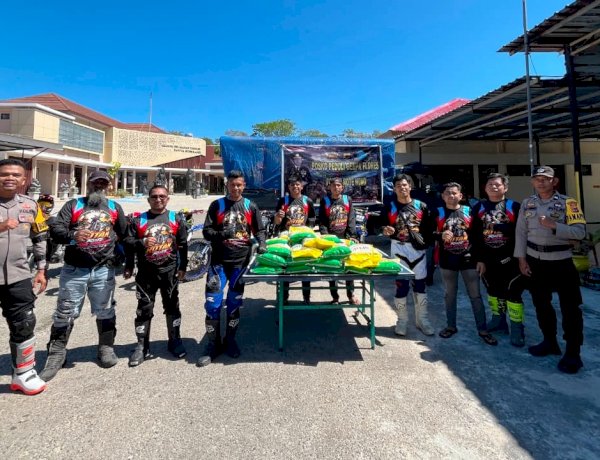 Komunitas Trail Adventure Rote  Serahkan Bantuan Donasi Bagi Korban Gempa di Flores Melalui Posko Polres Rote Ndao
