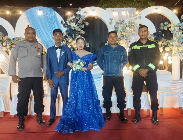Hadiri Resepsi Pernikahan, Bhabinkamtibmas Desa Keoen Beri Imbauan Kamtibmas