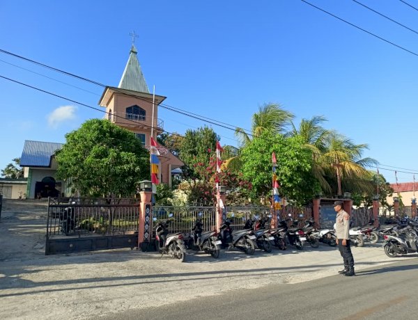 Melalui Minggu Kasih, Polsek Pantai Baru Amankan Jalannya Ibadah Gereja