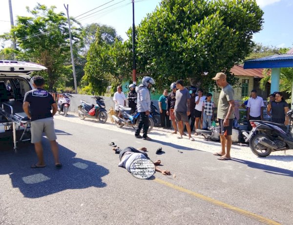 Laka Lantas Sepeda Motor vs Sepeda Motor di Pantai Baru, Korban Alami Luka