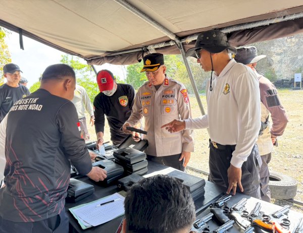 Tingkatkan Kemampuan Personel, Polres Rote Ndao Gelar Latihan Menembak
