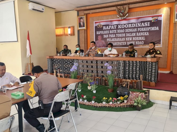 Jelang Penerapan New Normal, Polres Rote Ndao Gelar Rapat Terbatas