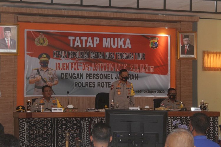 Tatap Muka Dengan Personel Polres Rote Ndao, Kapolda NTT Berikan Motivasi Ke Anggota