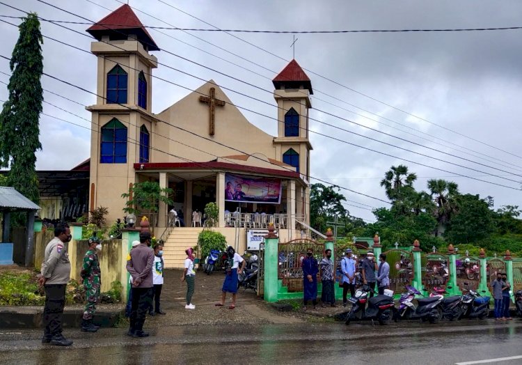 Jamin Keamanan Dan Kenyamanan Ibadah, Polres Rote Ndao Siaga Pada Perayaan Paskah Di Gereja