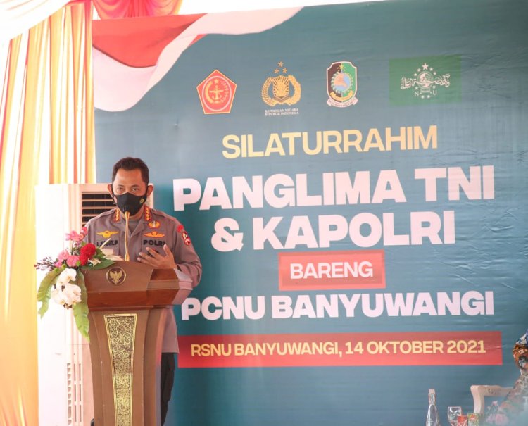 Silahturahmi dengan PCNU Banyuwangi, Kapolri Ajak Perkuat Penanganan Covid-19