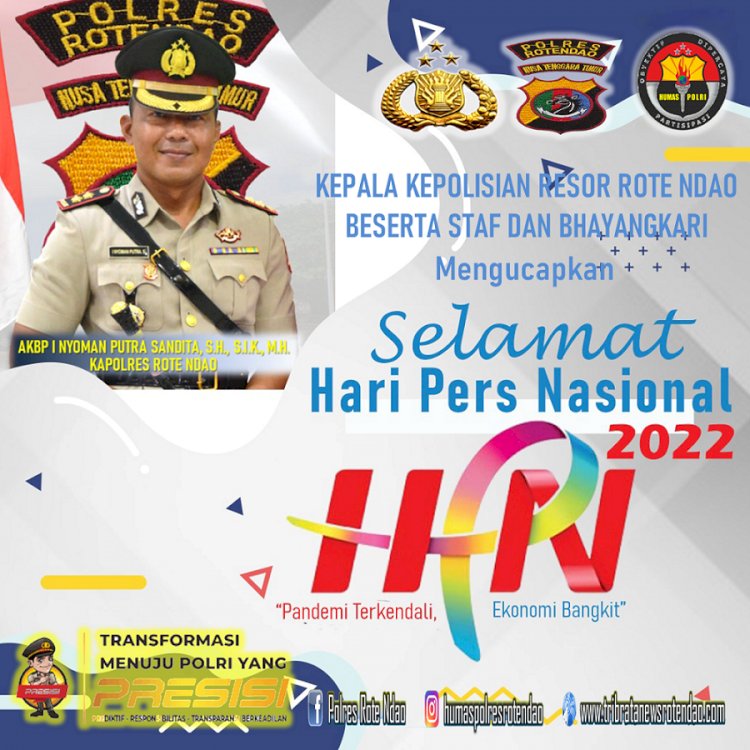 Momentum HPN 2022, Kapolres Rote Ndao Mengajak Seluruh Insan Pers Dan Masyarakat Bersama Perangi Pandemi