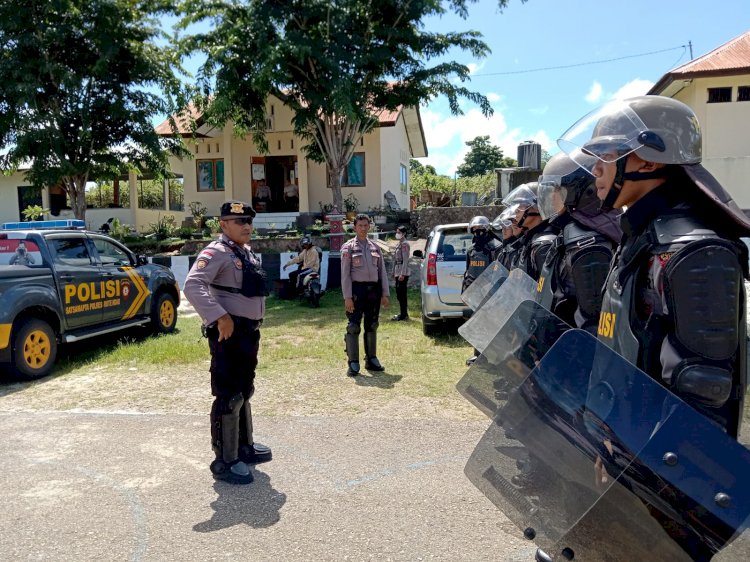 Asah Kemampuan Dalam Menghadapi Massa Anarkis, Sat Samapta Polres Rote Ndao Latihan Dalmas