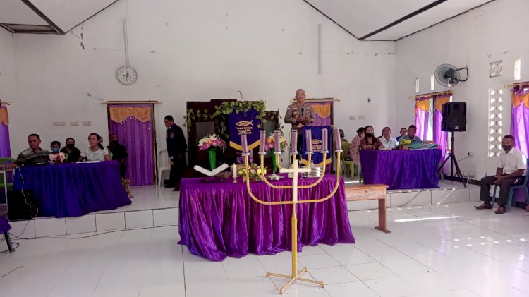 Ciptakan Kamtibmas, Kapolres Berikan Hibauan Lewat Mimbar Gereja