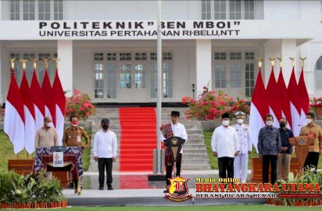 Kapolda NTT Hadiri Kunker Presiden Jokowi Dalam Peresmian Kampus Politeknik Ben Mboi Unhan Di Belu