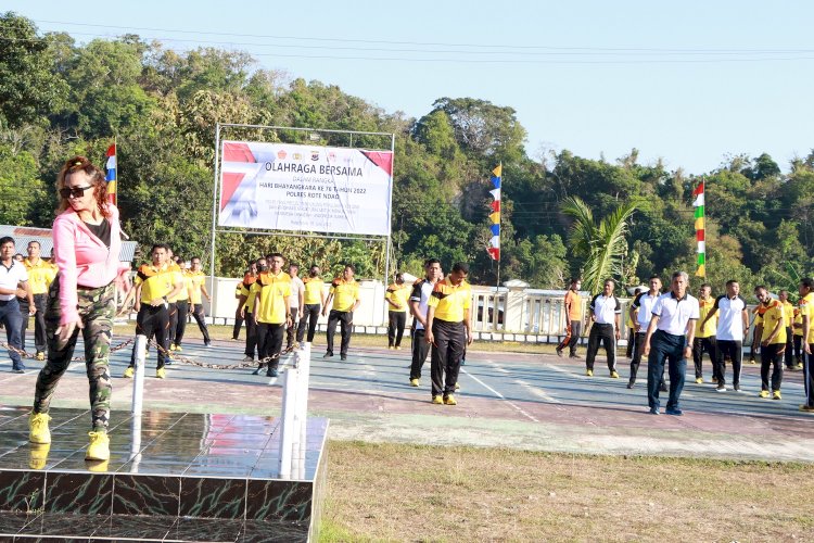 Olah Raga Bersama, Isi Kemeriahan Hari Bhayangkara ke 76 di Polres Rote Ndao