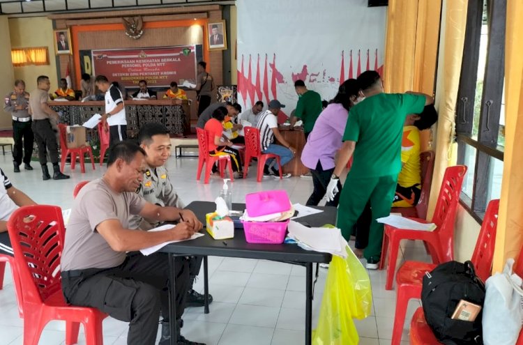 Pemeriksaan Kesehatan Berkala, Ratusan Personel Polres Rote Diambil Sampel Darahnya