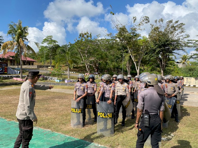 Jelang Pesta Demokrasi Pemilu 2024, Personel Polres Rote Ndao Intensif Latihan Dalmas