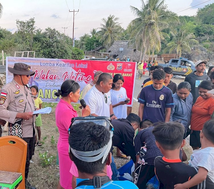 Meriahkan Hari Bhayangkara ke-77 Tahun 2023, Polsek Rote Barat Gelar Lomba Kearifan Lokal “Makan Meting”