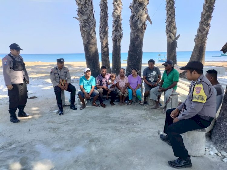 Sambangi Warga Pesisir, Polsek Pantai Baru Berikan Imbauan Kamtibmas