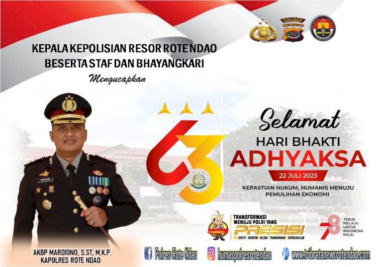 Ucapan Selamat Hari Adhyaksa Ke-63 Kapolres Rote Ndao