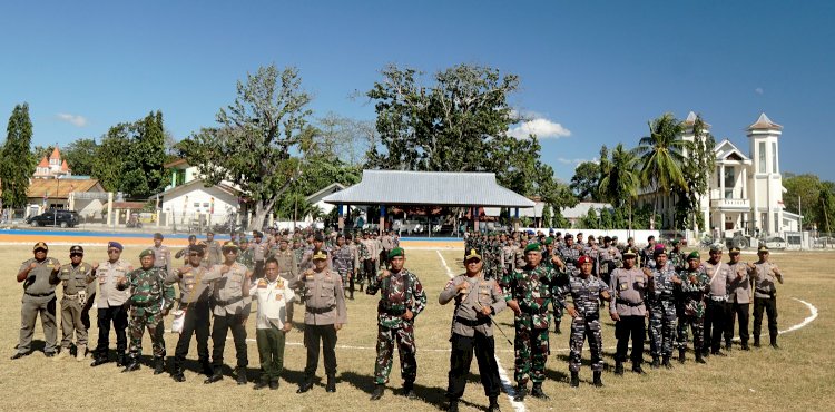 Kapolres Rote Ndao Pimpin Apel Gelar Pasukan Pengamanan El Tari Memorial Cup (ETMC) XXXII 2023 di Stadion Christian Nehemia Dillak