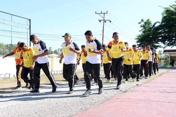 Personel Polres Rote Ndao dan Polsek Jajaran, Ikuti Tes Kesamaptaan Jasmani Semester 2 Tahun 2023