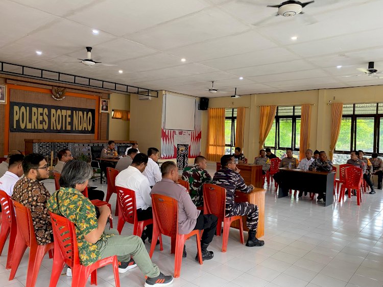 Pastikan Pemilu Aman dan Lancar, Polres Rote Ndao Gelar Rapat Koordinasi Lintas Sektoral Jelang Hari Pencoblosan