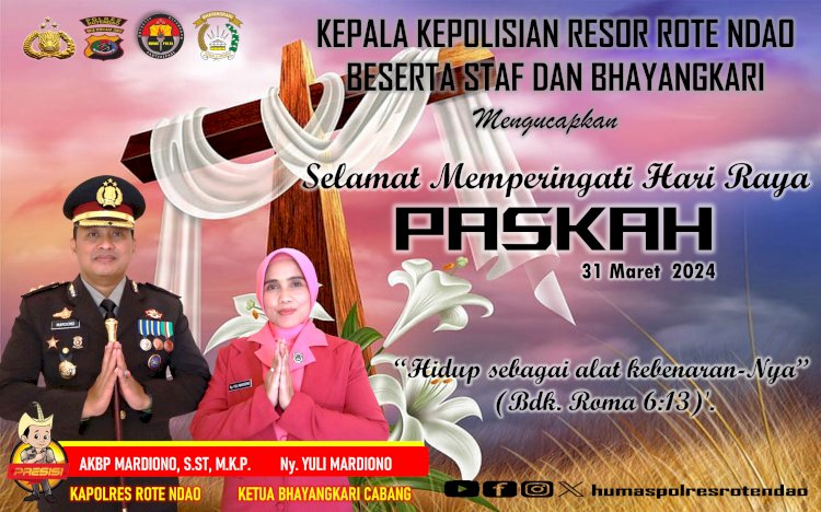 Kapolres dan Bhayangkari Ucapkan Selamat Memperingati Hari Raya Paskah 2024