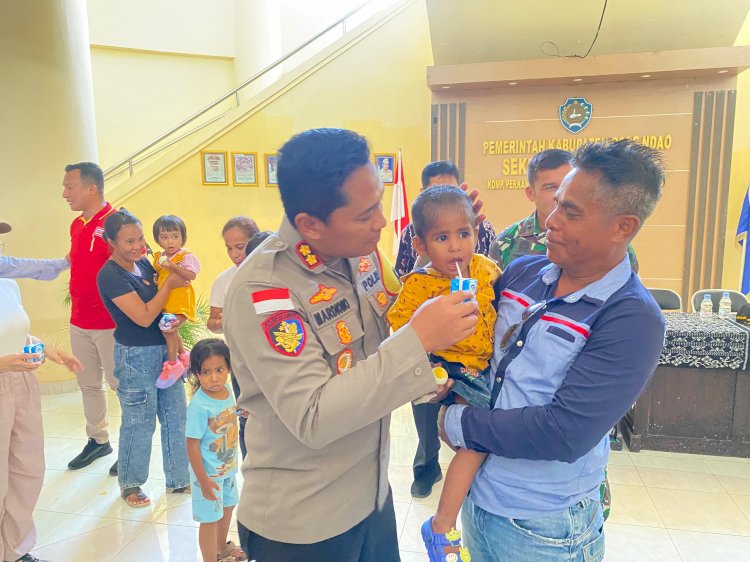 Bersama Forkopimda, Kapolres Serahkan Bantuan Pemberian Makanan Tambahan (PMT) Bagi Anak Balita Stunting