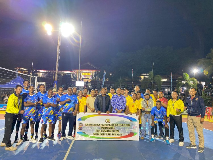Adu Gengsi Partai Final Volly Kapolres Cup I 2024