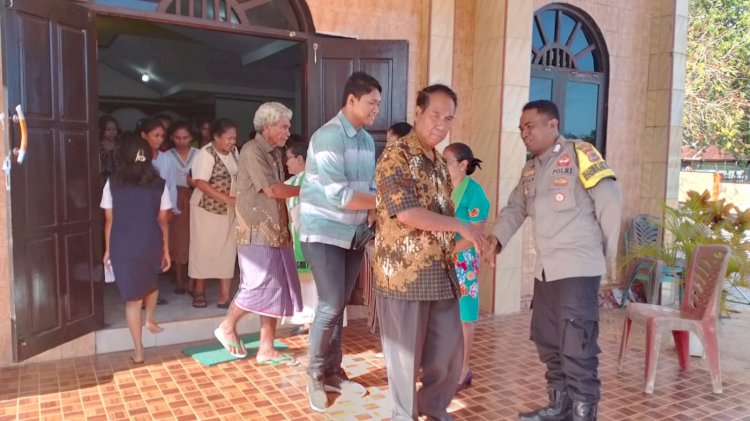 Operasi Mantap Praja Turangga 2024 Berjalan Aman,Bhabinkamtibmas Sosialiasi Di Gereja