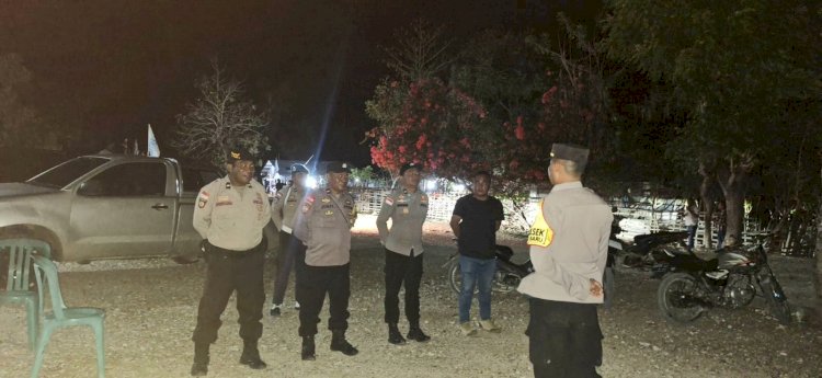 Kapolsek Pantai Baru Pimpin Pengamanan Sosialisasi Calon Pilkada Di Wilayah Pantai Baru