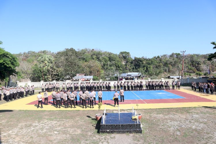 Sebanyak 149 Personel Polres Rote Ndao Dilibatkan Untuk Mengamankan Tahapan Kampanye Pilkada Serentak 2024