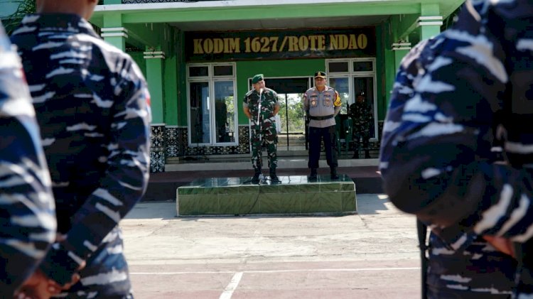 Personel TNI Polri Melaksanakan Apel Gabungan Pengamanan Presiden Timor Leste.