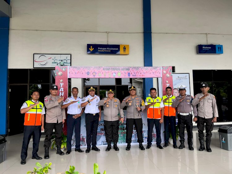 Kapolres Rote Ndao Dampingi Pamatwil Polda NTT Monitoring Pos Pelayanan Bandara DC Saudale