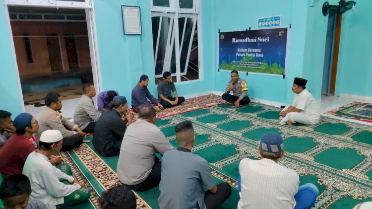 Polsek Pantaibaru Menggelar Safari Kultum Ramadhan Di Mesjid Darul Fatah