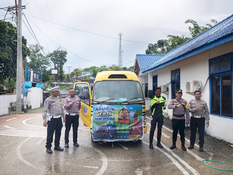 Sat Lantas Polres Rote Ndao Kembali Melaksanakan Pengawalan Rombongan Mudik Gratis Polres Rote Ndao