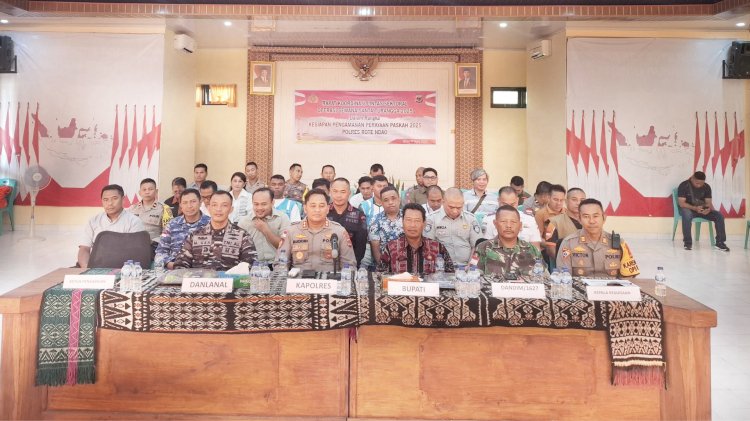 Rakor Lintas Sektoral Polres Rote Ndao Bersama Forkopimda Hadapi Operasi Samana Santa Turangga 2025