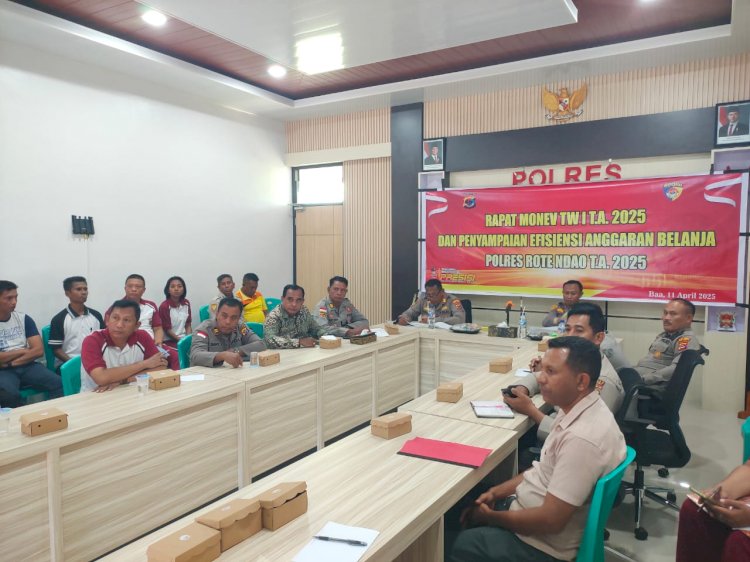 Kapolres Rote Ndao : Monitoring Dan Evaluasi Anggaran TW I Polres Rote Ndao TA 2025, Koreksi Untuk Tri Wulan II