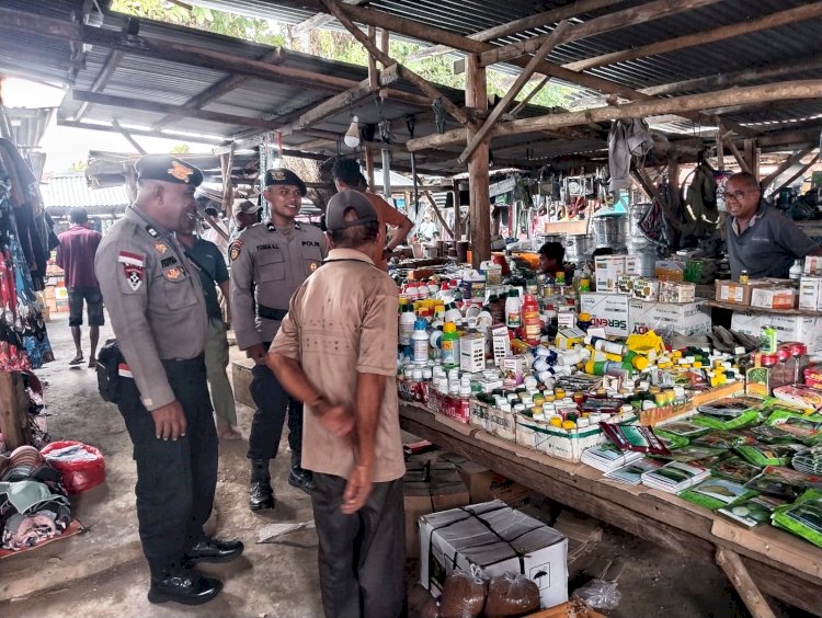 Pengamanan Pada Pasar Olafulihaa, Wujud Tanggungjawab Polsek Pantaibaru Jamin Keamanan Warga