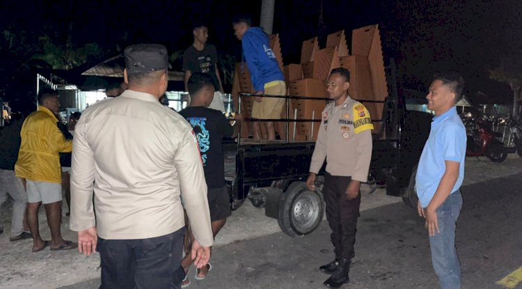 Polsek Rote Tengah Gelar Patroli Malam, Upaya Preventif Gangguan Kamtibmas Dan Jamin Keamanan Warga